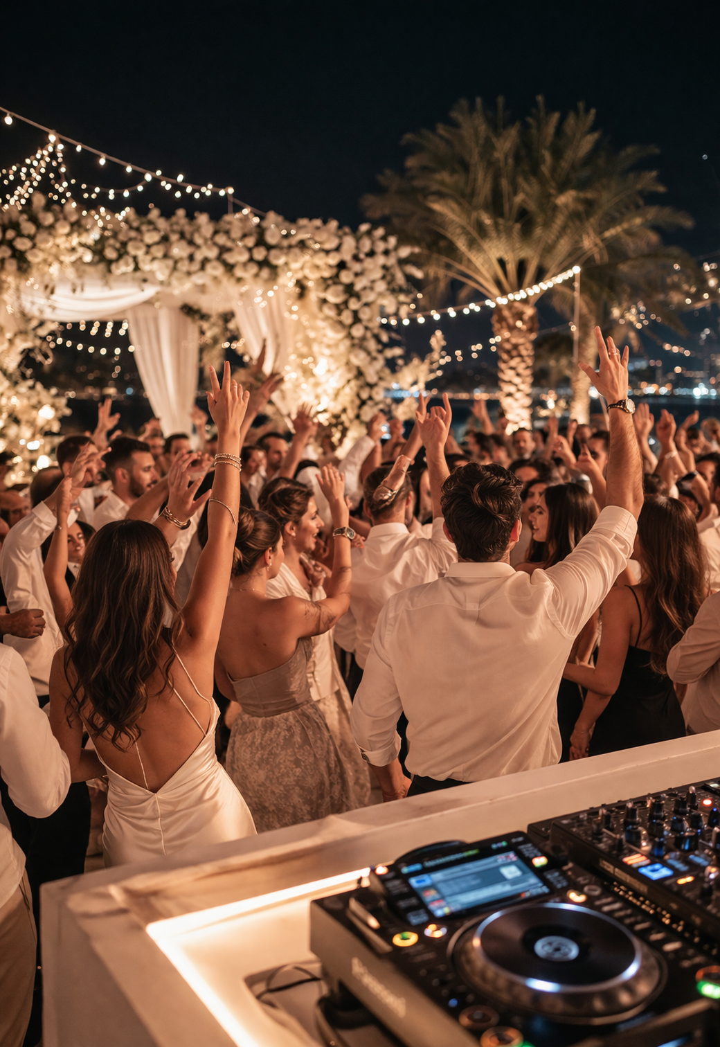 International evening event with stylish party atmosphere